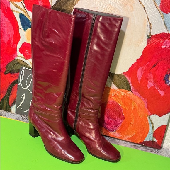 Dior Shoes - Dior Deep Burgundy Heeled Boots size 6